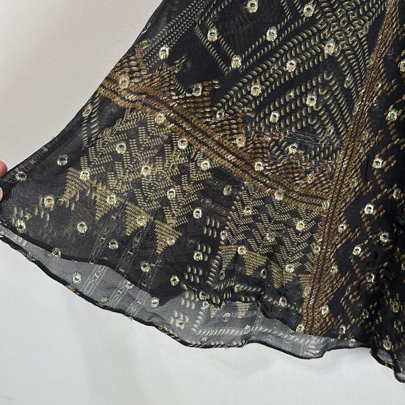 Camilla Ragland Blouse S‎ Cobra King Button Front Long Sleeve Party Luxury Sheer - Picture 5 of 14